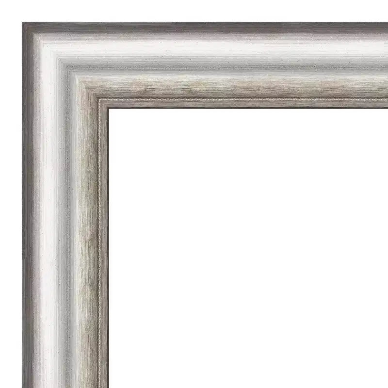 Specchio da Parete Rettangolare con Bordo Smussato con Cornice 23" x 29" – Argento