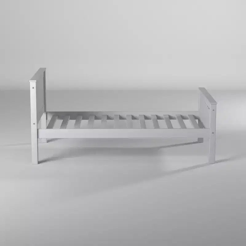 Struttura letto a piattaforma doppia con testiera - Grigio tortora
