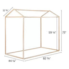 Struttura letto per bambini a forma di casetta - Legno di pioppo naturale