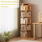 Libreria Girevole a 5 Ripiani con Base a Doppio Strato