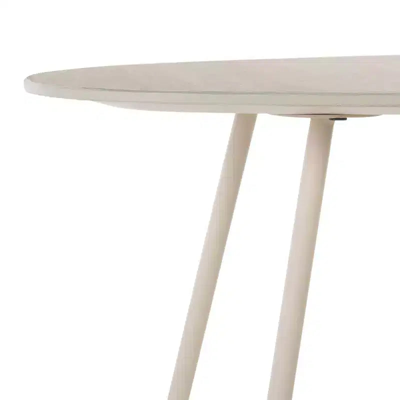 Tavolino d'appoggio Beige in Ceramica con Gambe a Forcina