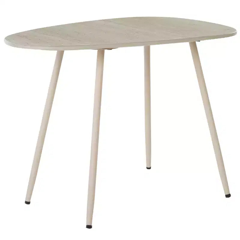 Tavolino d'appoggio Beige in Ceramica con Gambe a Forcina