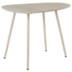 Tavolino d'appoggio Beige in Ceramica con Gambe a Forcina