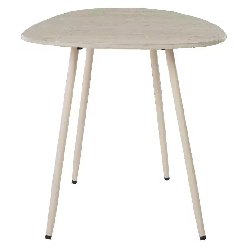 Tavolino d'appoggio Beige in Ceramica con Gambe a Forcina