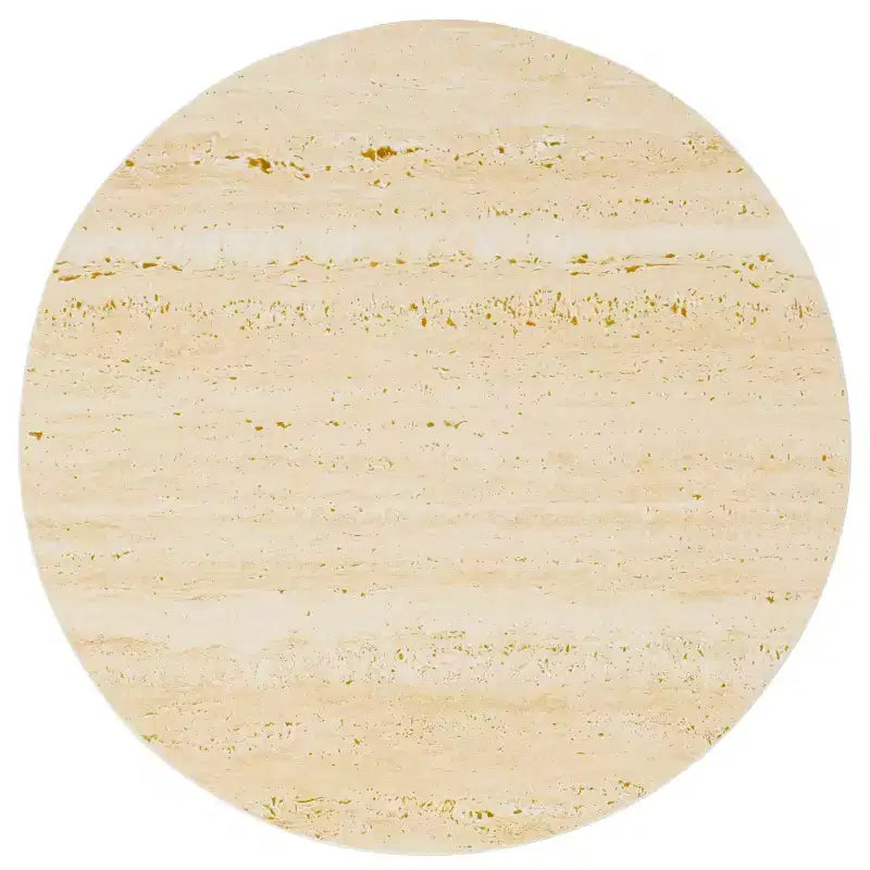 Tavolino d'appoggio rotondo con piano in ceramica