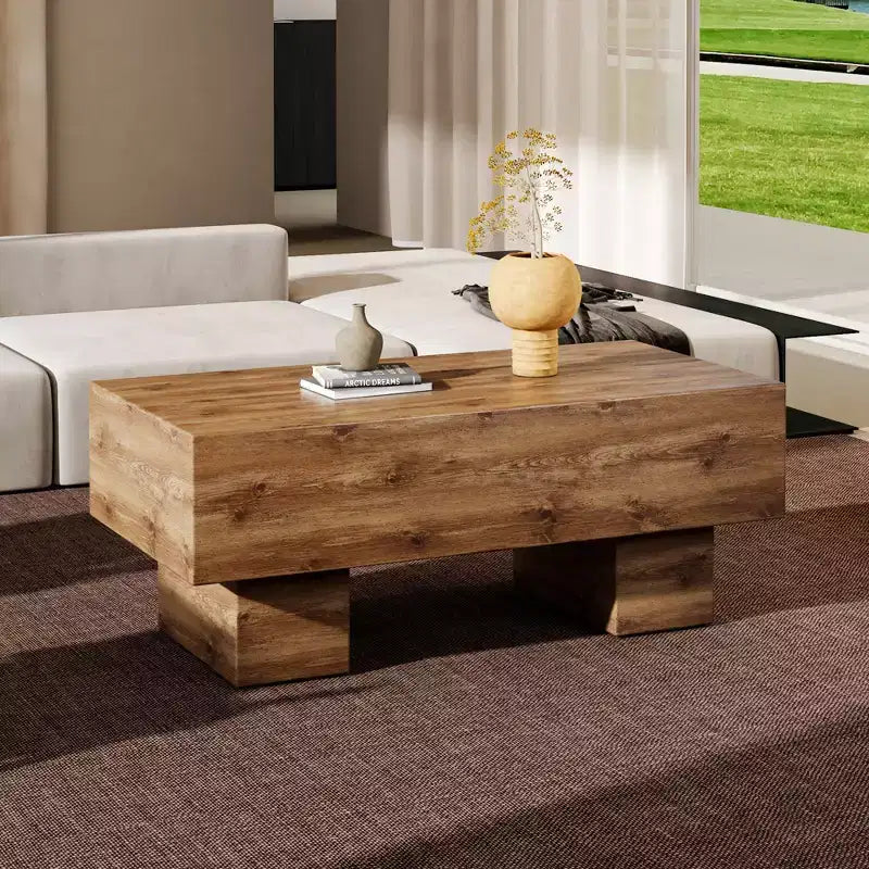 Tavolino rettangolare da 43 pollici con doppio piedistallo