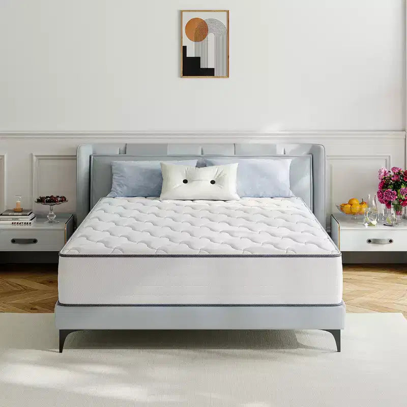 Swedrea Hybrid Mattress Medium Cooling Memory Foam Bed-in-a-Box, White