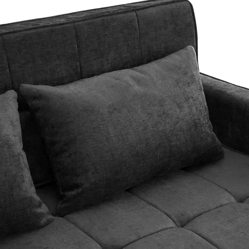 Divano a due posti in ciniglia con letto estraibile