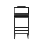Set di 2 Sgabelli da Bar Moderni Rivestiti in Velluto con Poggiapiedi, Altezza Bancone, Neri