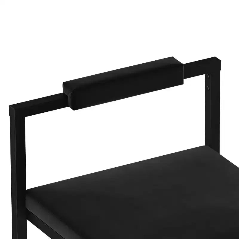 Set di 2 Sgabelli da Bar Moderni Rivestiti in Velluto con Poggiapiedi, Altezza Bancone, Neri