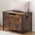 GustoWave Wooden Storage Chest, Storage Trunk, Entryway Storage Bench with Safety Hinge and Lift-Top for Entryway, Living Room, Rustic Brown