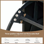Scarpiera con 2 cassetti a ribalta, design in rattan e gambe in metallo
