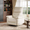 Poltrona Reclinabile Elettrica Girevole, con Funzione Gliding e Basculante – in Pelle PU, Porte USB, Beige