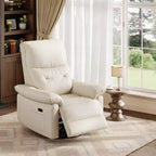 Poltrona Reclinabile Elettrica Girevole, con Funzione Gliding e Basculante – in Pelle PU, Porte USB, Beige