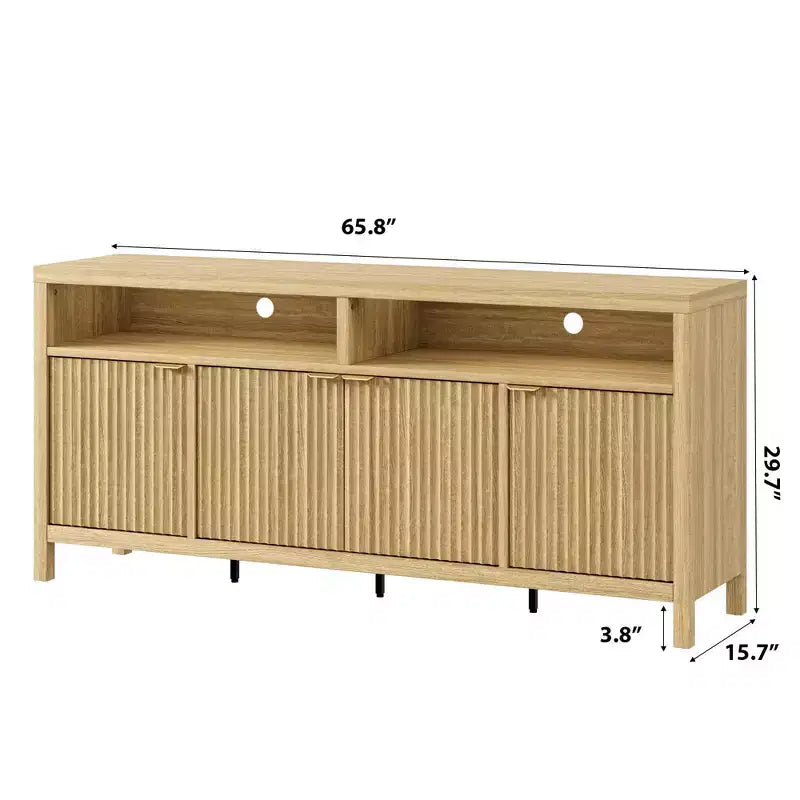 Credenza a buffet scanalata da 65,8" con 4 ante