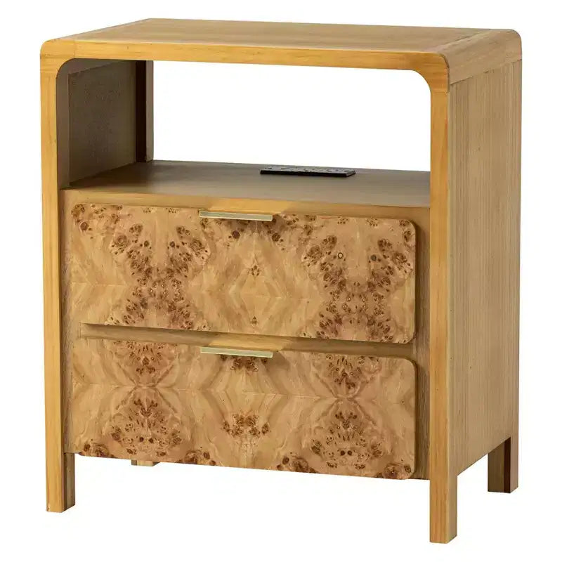 COZAYH Farmhouse Nightstand Wood Storage Cabinet Accent Chest