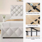 Struttura letto King Size con piattaforma, testiera regolabile e 4 cassetti contenitore