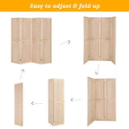 Paravento a 4 pannelli con cornice in legno