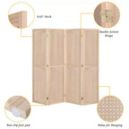 Paravento a 4 pannelli con cornice in legno