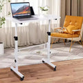 Scrivania Mobile Regolabile in Altezza con Ruote – da 79 a 109 cm, Piano d'Appoggio 81 x 41 cm