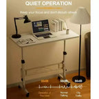 Scrivania Mobile Regolabile in Altezza con Ruote – da 79 a 109 cm, Piano d'Appoggio 81 x 41 cm