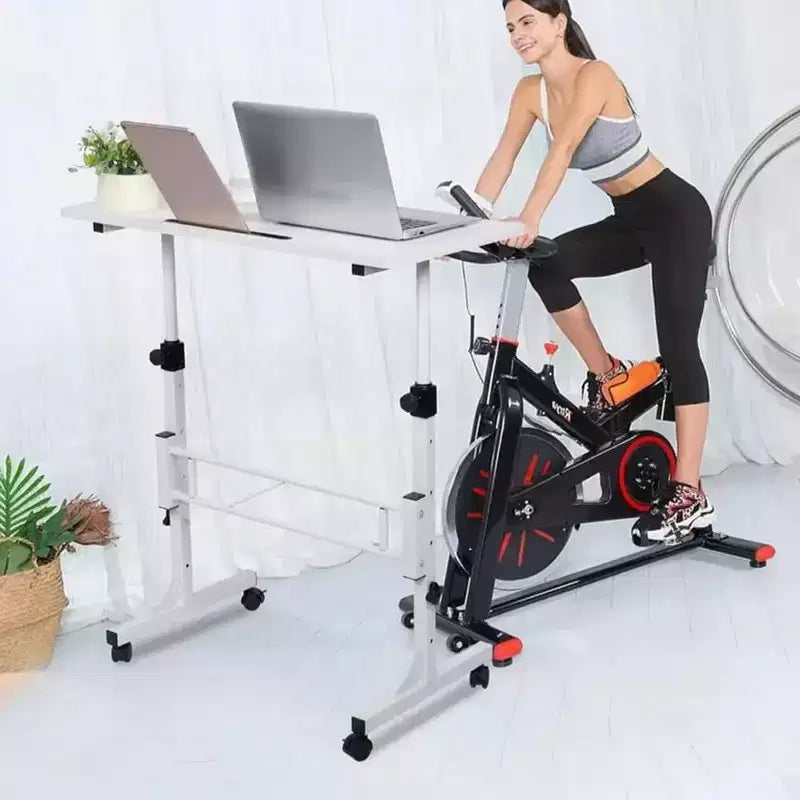 Scrivania Mobile Regolabile in Altezza con Ruote – da 79 a 109 cm, Piano d'Appoggio 81 x 41 cm