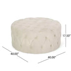 Pouf rotondo in velluto trapuntato