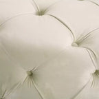 Pouf rotondo in velluto trapuntato