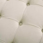 Pouf rotondo in velluto trapuntato