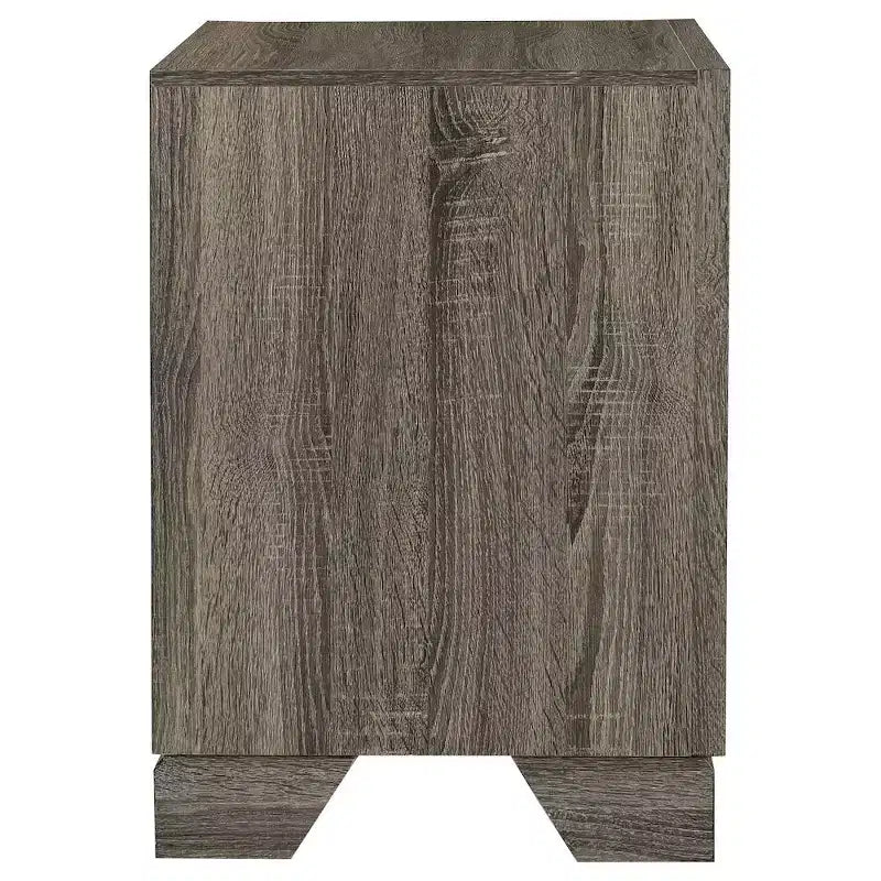 Comodino con 2 cassetti, Rovere marrone