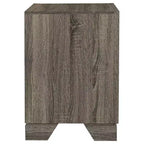 Comodino con 2 cassetti, Rovere marrone