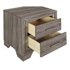 Comodino con 2 cassetti, Rovere marrone