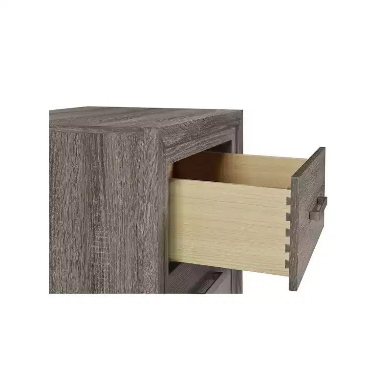 Comodino con 2 cassetti, Rovere marrone