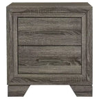Comodino con 2 cassetti, Rovere marrone