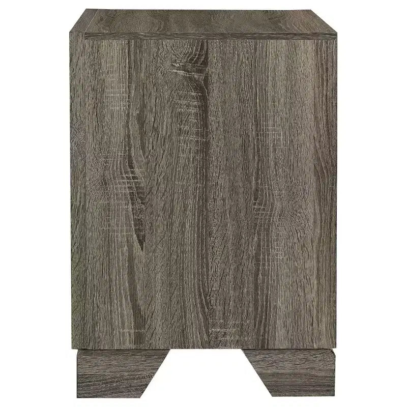Comodino con 2 cassetti, Rovere marrone