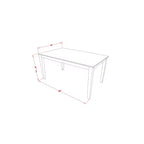 Tavolo da Pranzo Rettangolare 36x60 con Piano in Legno Massello