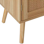 Madia da 80 cm con ante in rattan e ripiano regolabile