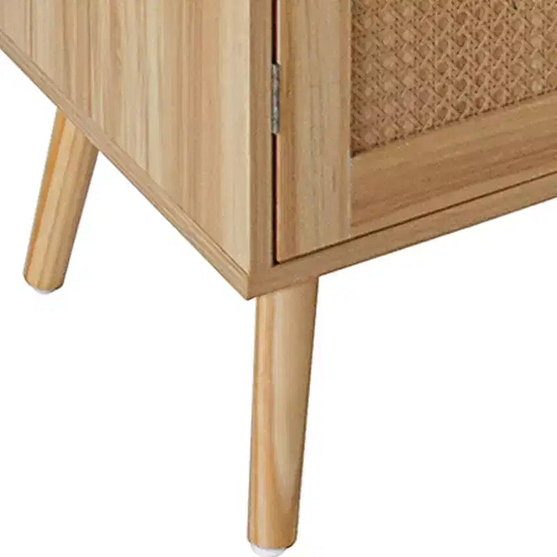 Madia da 80 cm con ante in rattan e ripiano regolabile
