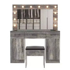Set Toeletta Illuminata con Specchio e Contenitore