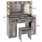 Set Toeletta Illuminata con Specchio e Contenitore