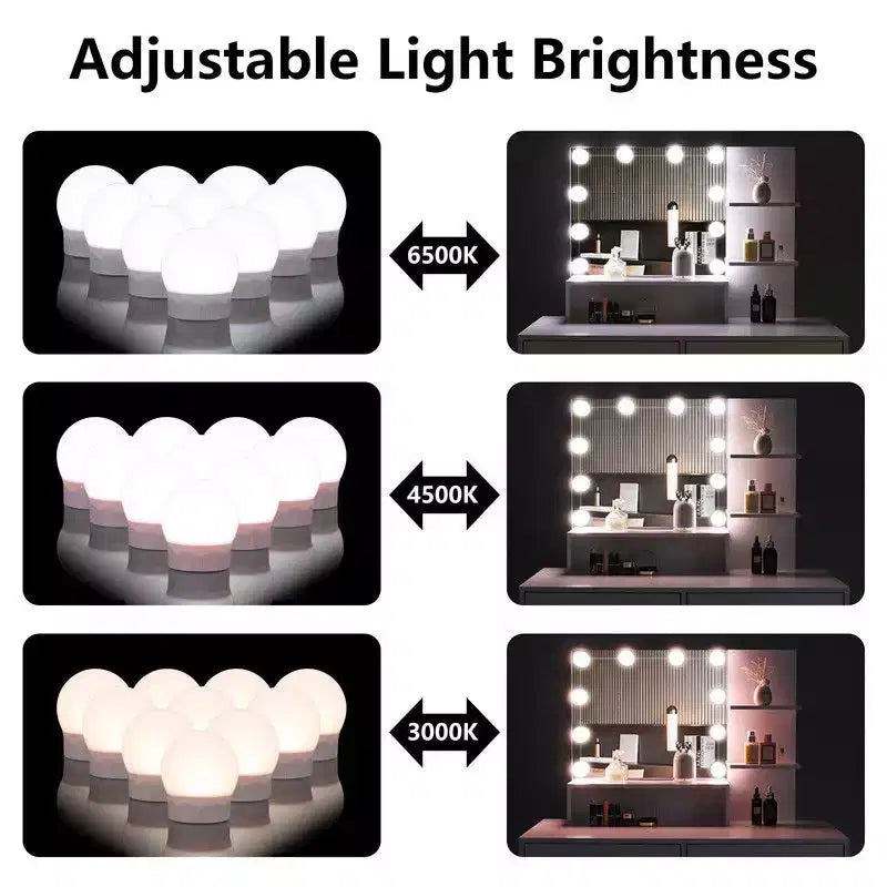Set Toeletta con Specchio Illuminato e Cassetti Contenitori