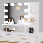 Set Toeletta con Specchio Illuminato e Cassetti Contenitori