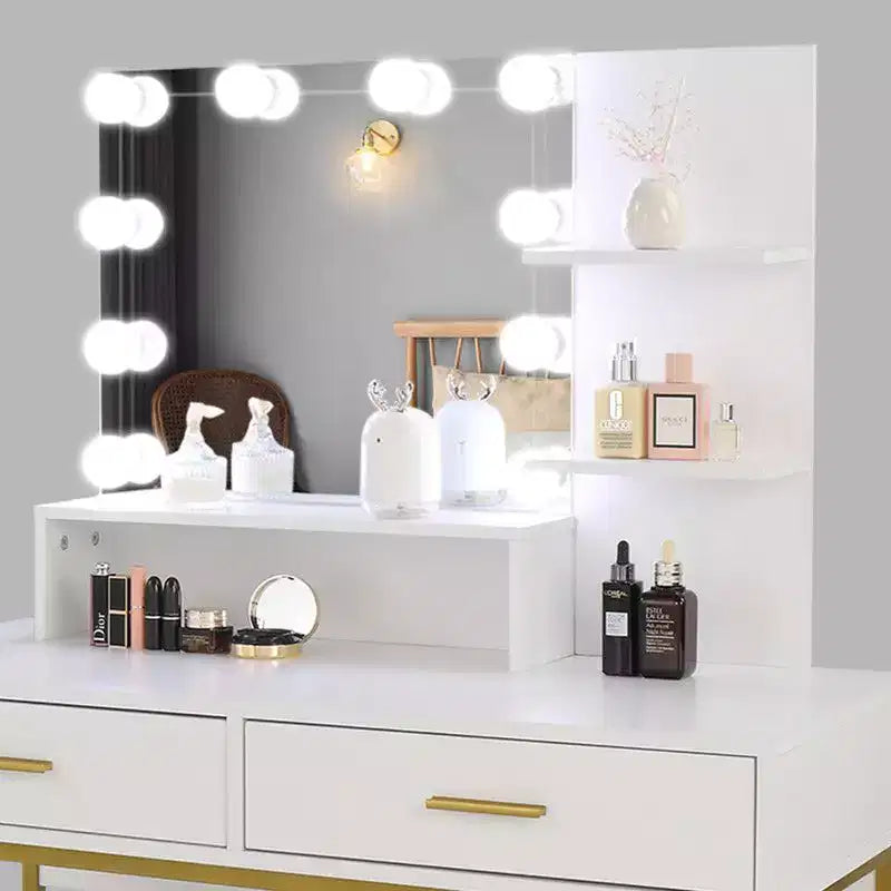 Set Toeletta con Specchio Illuminato e Cassetti Contenitori