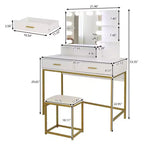 Set Toeletta con Specchio Illuminato e Cassetti Contenitori