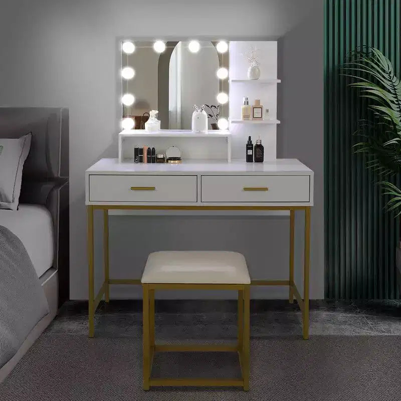 Set Toeletta con Specchio Illuminato e Cassetti Contenitori