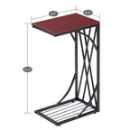 Tavolino a C con piano in MDF e struttura in metallo