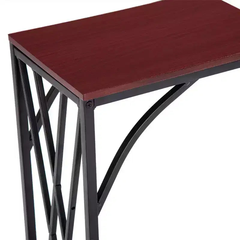 Tavolino a C con piano in MDF e struttura in metallo