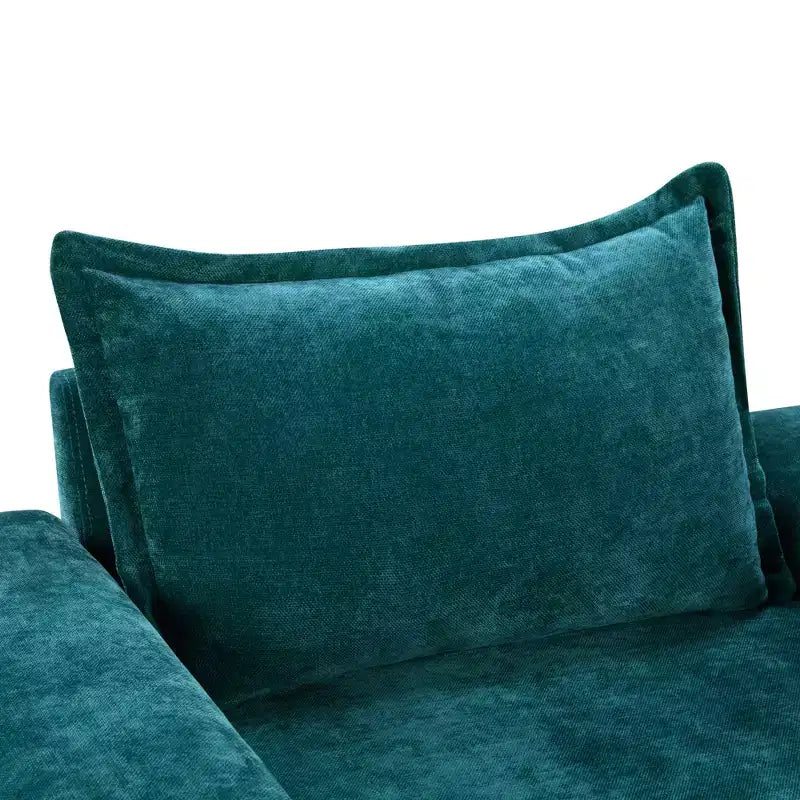Poltrona moderna rivestita in ciniglia con cuscino spesso