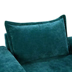 Poltrona moderna rivestita in ciniglia con cuscino spesso