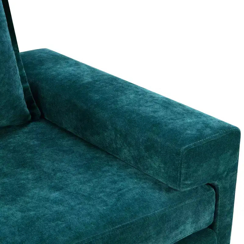 Poltrona moderna rivestita in ciniglia con cuscino spesso